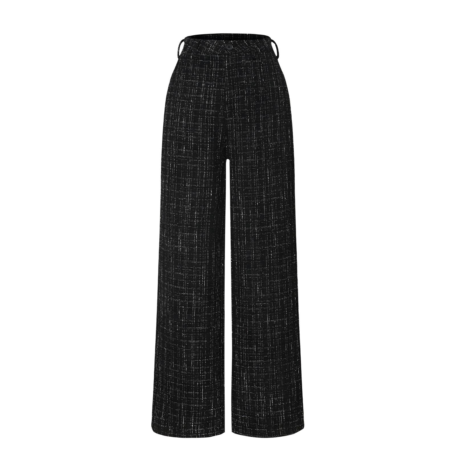 Black White Striped Wide Leg Pants